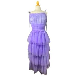 NWOT Lavender Tiered Tulle Prom Dress